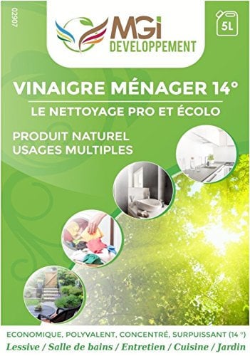 MGI DEVELOPPEMENT - 3 bidons de 5L de vinaigre blanc à 14° - Pour nettoyage - Qualité professionnelle - Nettoie, dégraisse, détartre (15 litres)