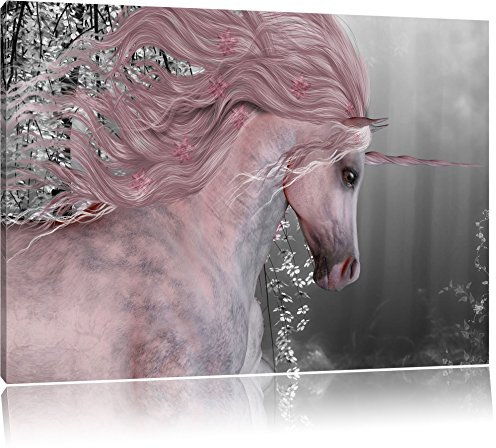 Pixxprint wunderbares Einhorn, Größe: 100x70cm, Leinwandbild, fertig gespannt, Wandbild, Dekoration, Kunstdruck, kein Poster