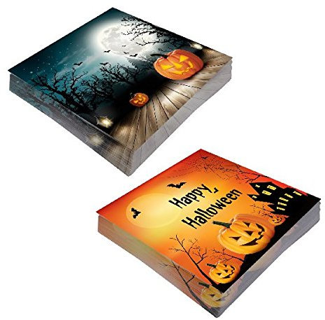Cepewa 40 Party Servietten Halloween 20 Kürbis bei Vollmond 20 Happy Halloween