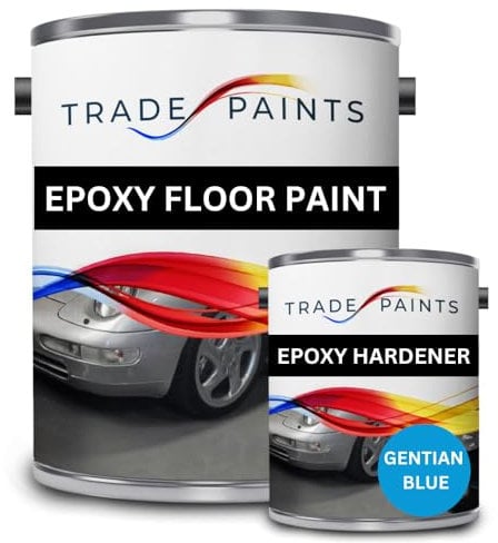 2 Pack Epoxy Garage Floor Paint - 5 Litres (Gentian Blue BS18E53)