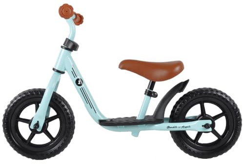 Bandits & Angels Metal Balance Bike Starter Grün mit Fußplan ab 2 Jahren – Limited Edition – Mintgrünes Laufrad – Verstellbarer Sattel 29 bis 39 cm – Für Jungen und Mädchen – Kompakt und sicher