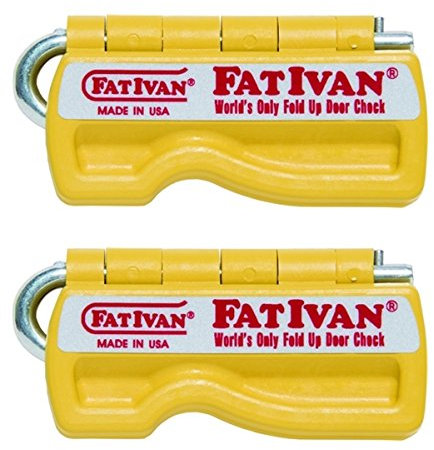 Fat Ivan The Original Fold Up Doorstop Wedge with Magnet - Yellow (2 Pack)