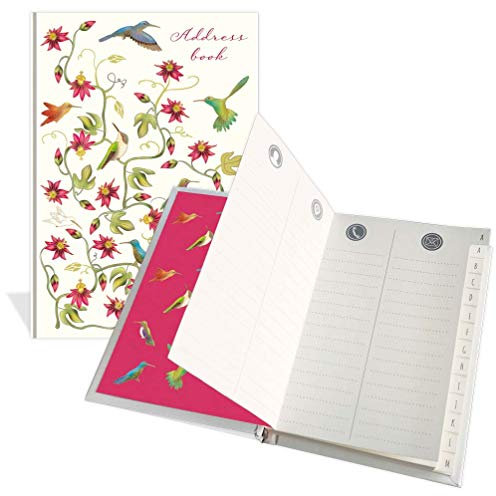 Adressbuch im Taschenformat, Motiv Blumen und Vögel, 104 Seiten, 91 x 130 mm