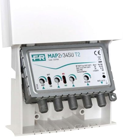 Fracarro 223714 amplificatore da palo MAP2r345U 4 INGRESSI VHF/UHF 21/25/25/25dB