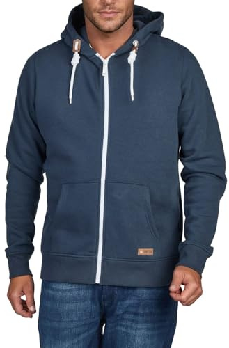 riverso Sweatjacke Herren mit Kapuze Reißverschluss Regular Fit RIVThilo Kapuzenjacke Blau XXL, Größe:XXL, Farbe:Navy