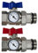 Underfloor Heating 1'' Ball Valves Pair and Temperature Gauge for Underfloor Heating Manifolds