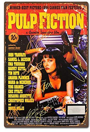 TammieLove Pulp Fiction Poster Film Film Film Vintage Retro Metallschild Warnschild 20,3 x 30,5 cm