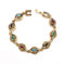 YAZILIND Vintage Farbe Edelstein Armband Böhmischen Stil Türkis Armreif Retro Schmuck Frauen Geburtstagsgeschenk (Gold)