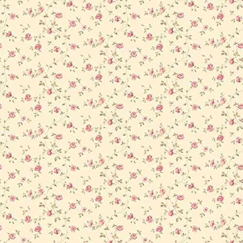 Galerie G67888 Miniatures 2 Small Rose Trail Design Wallpaper, Red/Beige, 10m x 53cm