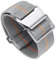BINLUN Nylon Uhrenarmband Elastic Marinetaucher Fabric Nylon-Armbänder Stoff Militär Ersatz-armband Uhr Hakenverschluss Damen&Herren 18/20/22mm(Grau-orange，Silberne Schnalle,22mm)