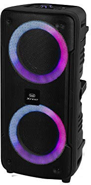 Trevi XFest XF 440 KB Altoparlante Amplificato Portatile Trolley 30W, USB, Micro SD, AUX-IN, Bluetooth e Funzione TWS, Batteria Integrata, Karaoke Party Speaker con Microfono Incluso