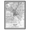 TANOKCRS Dallas‎ Texas Vereinigte Staaten Karte Wandkunst Leinwand drucken Poster Artwork ungerahmt moderne Schwarz-Weiß-Karte Souvenir Geschenk Home Decor 51x77 cm
