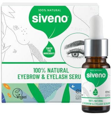 Siveno 100% Natürliches Rizinusöl Wimpern- & Augenbrauenserum - 10ml Pflanzliche Intensivpflege zur Verdichtung & Revitalisierung, Augenbrauenstift & Färbeeffekt für alle Hauttypen mehrfarbig
