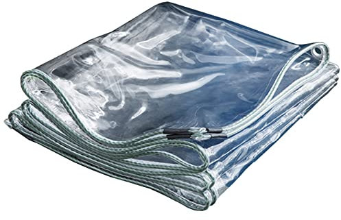 Transparente PVC wasserdichte Plane verdicken Regenschutz Tarp weicher Kunststoff Balkon Regen Vorhang Sonnenschutz Tarp mit Ösen 350gsm,2.3X5m