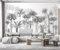 Papier Peint Forêt Tropicale De Cocotier Noir Et Blanc Papier Peint Panoramique Nature 3D Fresque Intissé Peinture Murale Chambre Salon 200x140cm