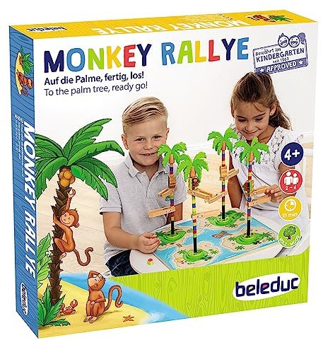 Beleduc 22400 Monkey Rallye Geschicklichkeitsspiele, bunt