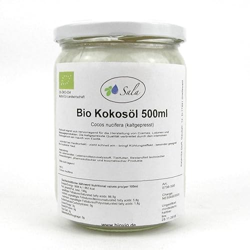 Sala Kokosöl kaltgepresst bio (500 ml Glastiegel)