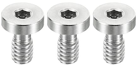 PATIKIL 1/4-20 Thread 16mm Length Camera Quick Release Screw Tripod Screw, 3 Pack Stainless Steel Hex Slot Screws for DSLR Camera Rig Accessories, Silver