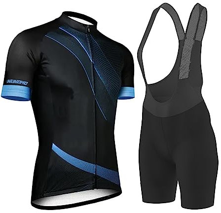 Abbigliamento Completo Ciclismo Uomo Estivo Tuta Bici da Corsa Professionale Maglia MTB + Pantaloncini Imbottiti con Gel 9D,Salopette Pantaloncini Corti (TYP-5,M)