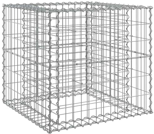 vidaXL Gabionenkorb Silbern 70x70x65 cm Verzinktes Eisen