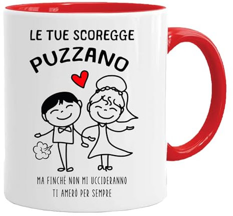Jungle Mug Tazze marito e moglie, Le tue scoregge puzzano, tazze fidanzato, Idea Regalo Festa Di Compleanno,Idee Regali Originali Natale, tazze (Rosso)