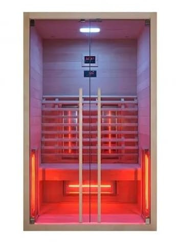 - Domus Möbel - Infrarot-Sauna 90 × 100 oder 120 × 100 cm 1-2-Sitzer mit voller Farbtherapie und Bluetooth-Verbindung SN058 (120 x 100)