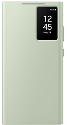 SAMSUNG EF-ZS928CGEGUS - Funda Protectora para teléfono Galaxy S24 Ultra S-View, Vista de Pantalla pequeña, Control de Toque con Dedo, diseño Delgado, Bolsillo para Tarjetero, versión Estadounidense,