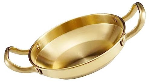 ABOOFAN Household Cooking Pan Seafood Cooking Pan Korean Style Pan Instant Noodle Pot Stainless Steel Double Handle for Safety