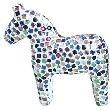 Diy-Mosaik-Kit Mosaik-Keramikkunst-Materialpaket, kreative Pony-Modellierung, Kunsthandwerk, Fliesen, Raumdekoration Mosaik Kits (Color : 1cm shiny big horse)