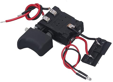 Interruptor de Gatillo de Taladro Inalámbrico, Control de Velocidad Universal 7.2-24V DC 16A Carga Interruptor de Taladro Eléctrico de Fácil Instalación, con Luz Pequeña