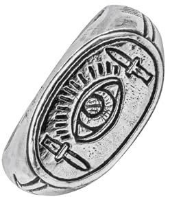 HG HAZE & GLORY Ring Herren aus 925 Sterling Silber, Schmuck Männer, Silberring oxidiert, Auge, Eye