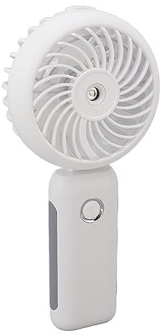 aqxreight Ventilateur de Brumisation Portatif, Ventilateur de Brume de Refroidissement, Batterie 4000mAh, 3 Vitesses, Mini Monsieur Portatif Blanc pour le Bureau, la Salle de Sport et les