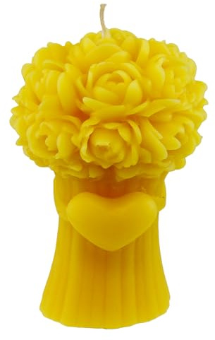 1 Kerze Blumenstrauß aus 100% reinem Bienenwachs