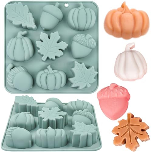 3D-Kürbis-Silikonform, Herbst-Silikonform, Halloween, Erntedankfest, Süßigkeitenform, Herbst, Ahornblatt, Eichel, Schokolade, Kuchenform, Backformen für Ernte, Thema, Cupcakes, Eiswürfel, Seife,