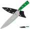FULLHI Cuchillos de cocinero, Cuchillo Japonés Multicolor de 8 Pulgadas con Guarda, Cuchillo de Cocina Alemán de Acero Inoxidable Premium con funda (Resina verde)