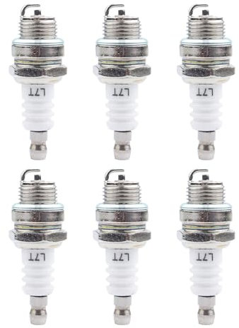 VZU 6Pcs L7T Spark Plug 2 Stroke for NGK BPMR7A, L7T, BM6A, BPMR7A, RCJ6Y, RCJ7Y, WSR5F, Adefol Spark Plugs for Trimmer, Blower, Chainsaw, Brushcutter, Gas Scooters, Pocket Bikes, ATV