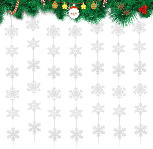LIMITADA 6X1.95M Schneeflocken Weihnachten Deko Schneeflocken Weihnachtsbaum Schneeflocke Weihnachten Schneeflocken Deko Hängend Schneeflocken Weiße Schneeflocken Basteln Schneeflocken Anhänger