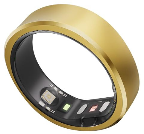 RingConn Gen 1, Smart Ring für Frauen/Herren, ohne App-Abonnement, Size First mit Größenkit, 7 Tage Akkulaufzeit, Fitness- und Schlaftracker, kompatibel mit iOS & Android (Gold, Größe 12)