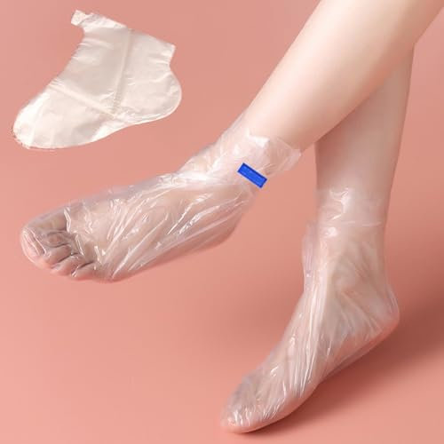 Plastic Disposable Socks for Foot Pedicure Paraffin Baths Wax Spa Treatment, Paraffin Wax Bath Liners for Feet, Clear Foot Mask Socks (200 Pcs)