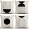 4er Set Kissenbezug 45x45cm , Baumwolle Leinen Dekokissen Kissenbezüge Sofakissen Dekorativ Kissenhülle Zierkissenbezüge für Sofa Schlafzimmer Wohnzimmer Auto Couch Zuhause Dekor Schwarz weiß,18x18in