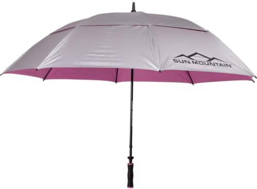 Sun Mountain 2025 68 Manual Golf Umbrella Silver/Pink 68 in