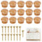 Wooden Drawer Knobs with Screws 15PCS, Door Knobs for Cupboards, Round Mushroom Wooden Cabinet Handles, Wood Furniture Knobs for Drawers Home Kitchen Office Door 2.8 X 2.1cm / 1.12 X 0.83 Inches