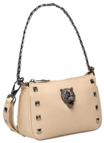 Plein Sport Handtasche Umhängetasche und Schultergurt Beige mit Logo, beige, C