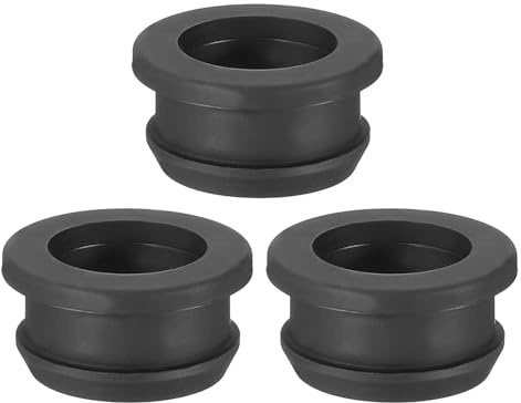 PATIKIL 21mm / 13/16 Inch Drill Hole,5/8 Inch ID Rubber Grommets, 3Pcs Top Hat Grommet for Wiring Eyelet Ring Gasket Automotive Firewall Cable Hole Plugs Wires Protection, Black