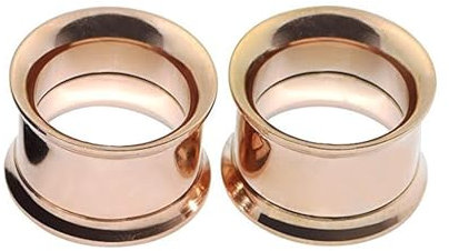 Tolldek 16mm Tunnel Plug Ohr 2Pcs, Reifen Ohr Tunnel Plug, Edelstahl Rose Gold Ohrringe für Männer Frauen Ohr Expander Piercing Schmuck