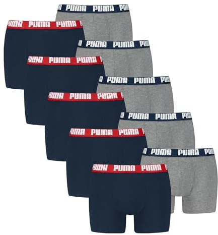 PUMA Herren Boxer Boxershorts Shorts Unterhosen Comfort Stretch 10er Pack, Wäschegröße:L, Artikel:-006 Navy/Grey Melange