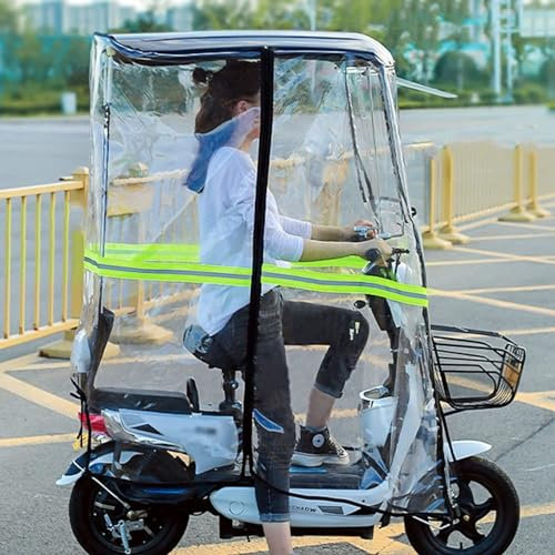 ElektrofahrradTaschenschirm, vollständig geschlossenes transparentes Dach für Elektroautos, Sonnenschutz für Mobilitätsroller, Regenschutz für Elektroautos, universeller Sonnenschutz für Elektromot