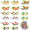 16er Faschingsbrillen Lustige Brillen Fasching Party Brille Karneval Partybrillen Brille Karneval Requisiten Maskerade für Kinder Erwachsene Karneval Fasching Ball Geburtstag Hawaiian Tropische Party