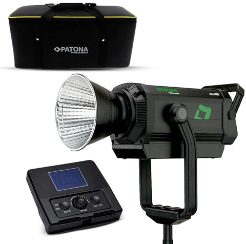 PATONA Premium LED professionelles Fotolicht-Videolicht | 600W Video Licht | COB LED, ML-6000, OLED Display, BI-Color CCT 2700K - 6500K, Beleuchtungsstärke 150.000 Lux/1m, App Steuerung