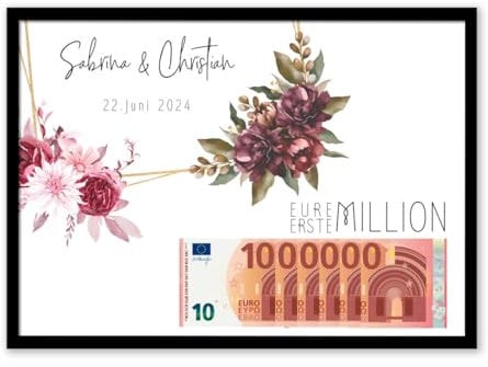 Personalisiertes Geldgeschenk Hochzeit — Hochzeitsgeschenke für Brautpaar – Hochzeitsgeschenk – Gastgeschenke Hochzeit Geldgeschenke Verpackung als Eure erste Million